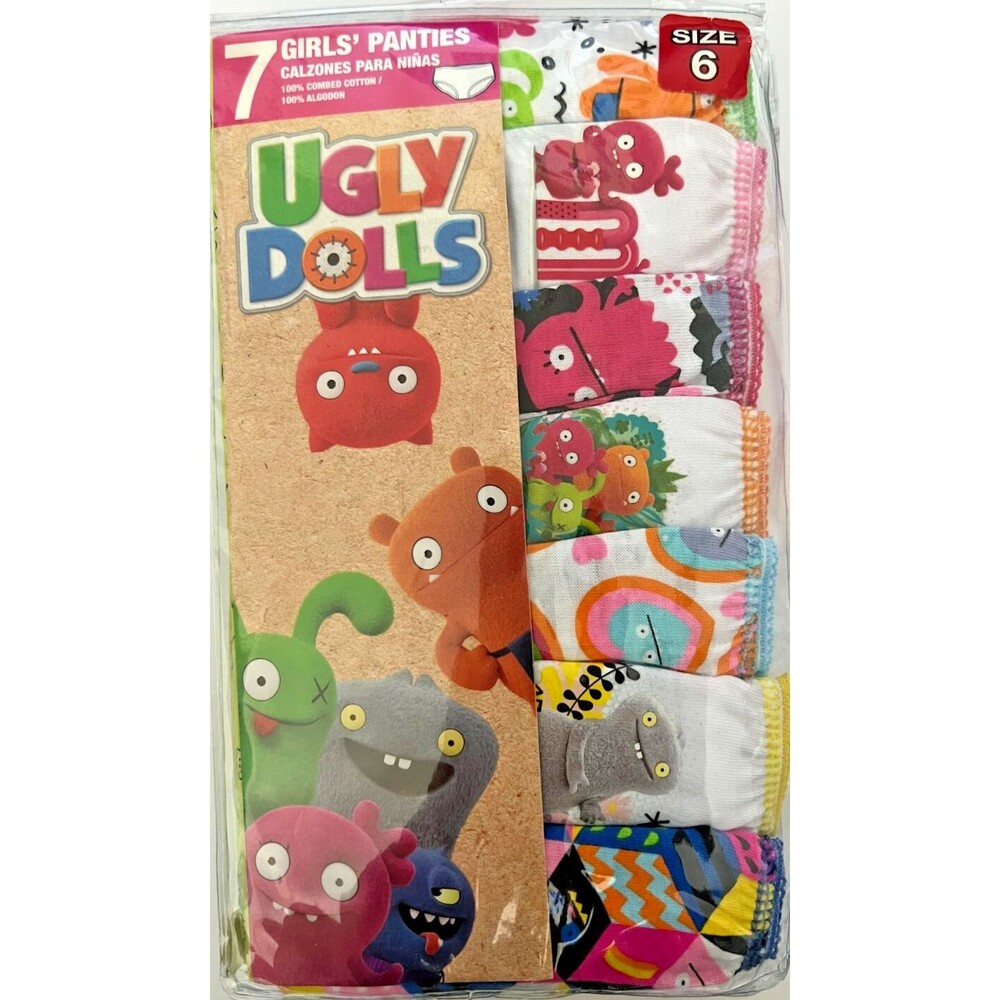 7 Pair of Girls Panties Ugly Dolls Size 6 100% Cotton Brand New!